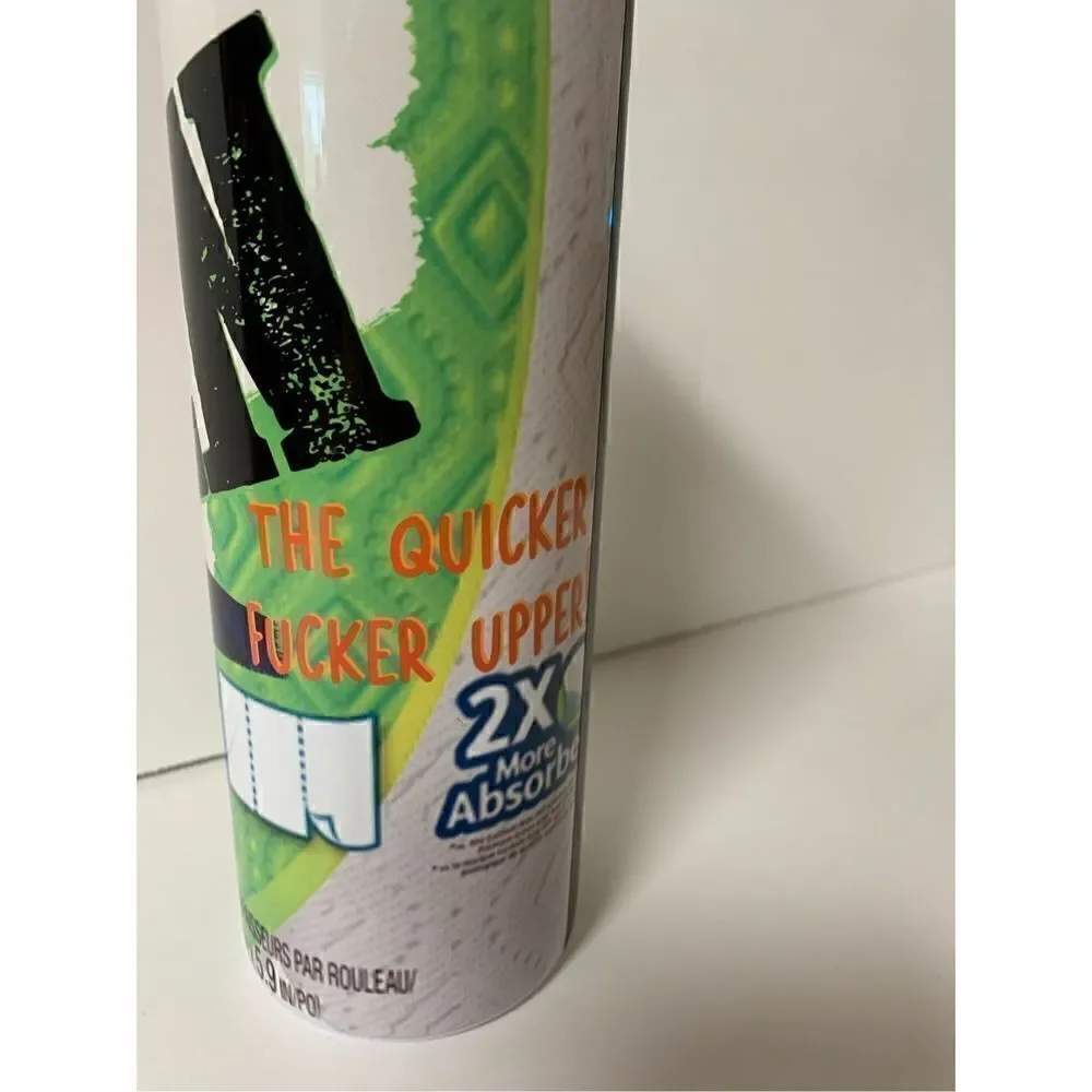 Biden The Quicker F***er upper paper towel handmade 20 oz stainless steel tumble